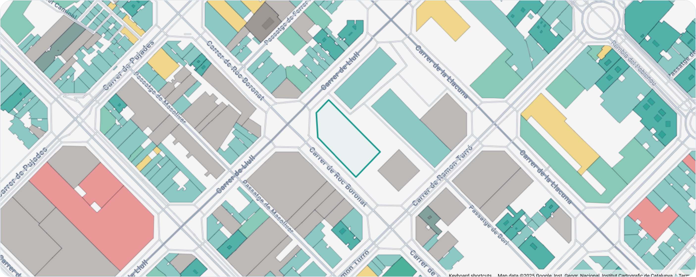 Site map of Poblenou, Barcelona, exported from UrbanEyes Maps